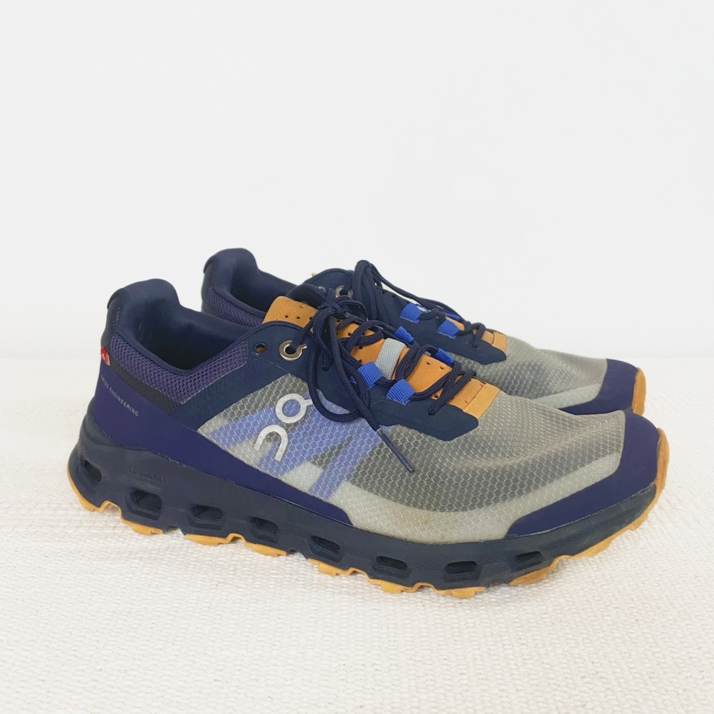 On Running Women's Gray Navy Orange Cloudventure Trail Sneakers - Picture 11 of 11